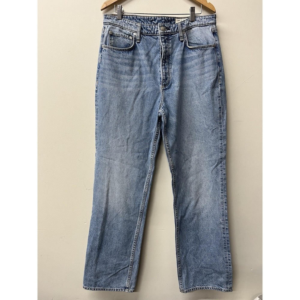 Rag and Bone Jeans Button Alex High Rise Straight Leg Size 32